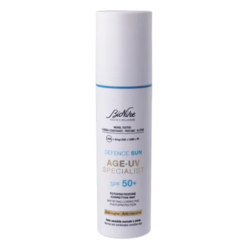 I.c.i.m. (Bionike) Internation Crema Bionike Defence Sun Age Uv Specialist Spf 50+ - Fotoprotezione Correttiva Mat Per Pelle Sensibile Normale E Mista - 50 Ml